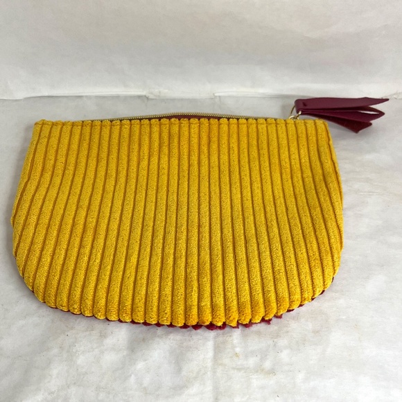 IPSY Glambag Corduroy Burgundy Yellow Bag Sept 2020 Edition - Picture 1 of 6
